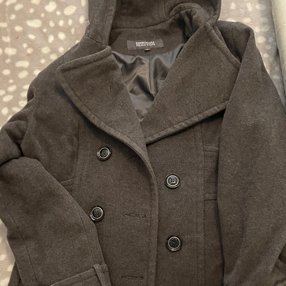Kenneth Cole Charcoal Double-Breasted Coat
